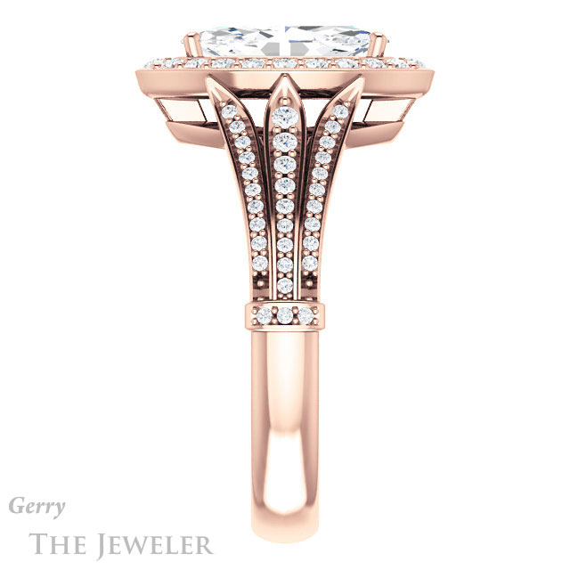 Marquise Cut Forever One Moissanite Engagement Ring #GTJ928-marquise-fb-r 3 Marquise Cut Forever Brilliant Moissanite Engagement Ring #GTJ928-marquise-fb-r