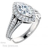 Marquise Cut Forever One Moissanite Engagement Ring #GTJ928-marquise-fb-w 4 Marquise Cut Forever Brilliant Moissanite Engagement Ring #GTJ928-marquise-fb-w