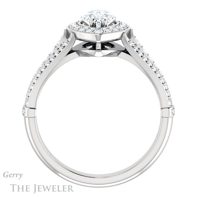 Marquise Cut Forever Brilliant Moissanite Engagement Ring #GTJ928-marquise-fb-w