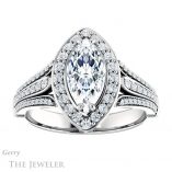 Marquise Cut Forever One Moissanite Engagement Ring #GTJ928-marquise-fb-w 1 Marquise Cut Forever Brilliant Moissanite Engagement Ring #GTJ928-marquise-fb-w