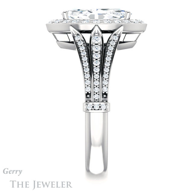 Marquise Cut Forever One Moissanite Engagement Ring #GTJ928-marquise-fb-w 3 Marquise Cut Forever Brilliant Moissanite Engagement Ring #GTJ928-marquise-fb-w
