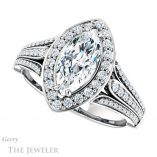 Marquise Cut Forever One Moissanite Engagement Ring #GTJ928-marquise-fb-w 5 Marquise Cut Forever Brilliant Moissanite Engagement Ring #GTJ928-marquise-fb-w