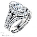 Marquise Cut Forever One Moissanite Engagement Ring #GTJ928-marquise-fb-w 6 Marquise Cut Forever Brilliant Moissanite Engagement Ring #GTJ928-marquise-fb-w