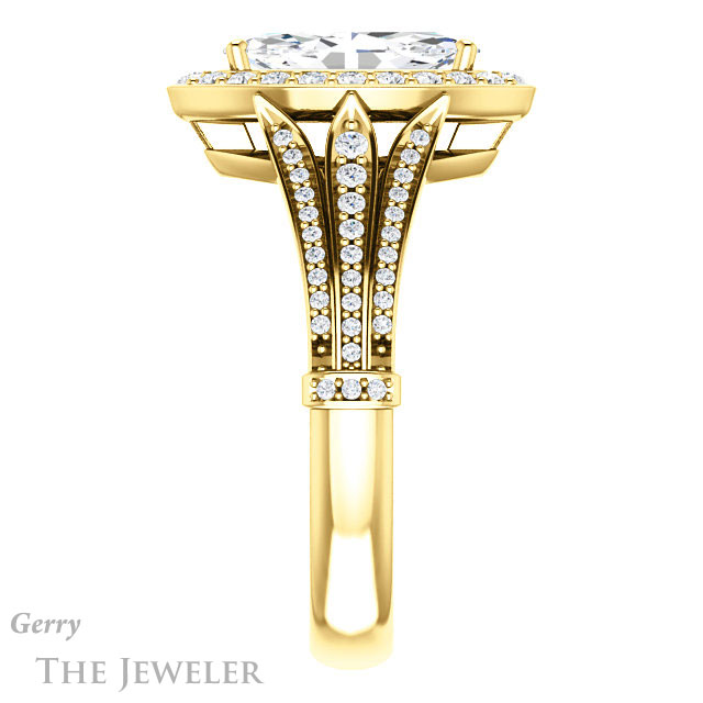 Marquise Cut Forever Brilliant Moissanite Engagement Ring #GTJ928-marquise-fb-y