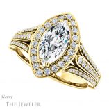Marquise Cut Forever Brilliant Moissanite Engagement Ring #GTJ928-marquise-fb-y