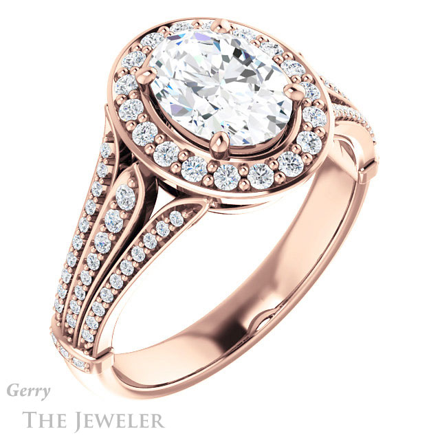 Oval Shaped Forever One Moissanite Engagement Ring #GTJ928-oval-fo-r 4 Oval Shaped Forever One Moissanite Engagement Ring #GTJ928-oval-fo-r
