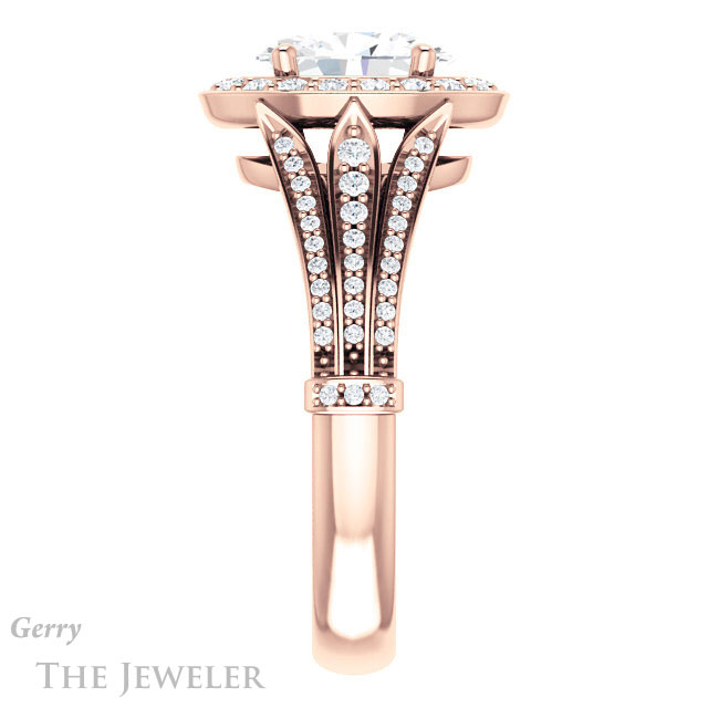 Oval Shaped Forever One Moissanite Engagement Ring #GTJ928-oval-fo-r 3 Oval Shaped Forever One Moissanite Engagement Ring #GTJ928-oval-fo-r