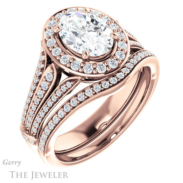 Oval Shaped Forever One Moissanite Engagement Ring #GTJ928-oval-fo-r 6 Oval Shaped Forever One Moissanite Engagement Ring #GTJ928-oval-fo-r