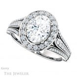Oval Shaped Forever One Moissanite Engagement Ring #GTJ928-oval-fo-w