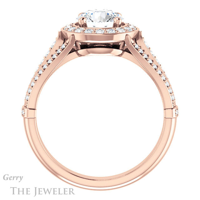 Round Cut Forever One Moissanite Engagement Ring #GTJ928-round-fo-r