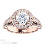 Round Cut Forever One Moissanite Engagement Ring #GTJ928-round-fo-r