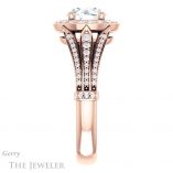 Round Cut Forever One Moissanite Engagement Ring #GTJ928-round-fo-r