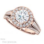 Round Cut Forever One Moissanite Engagement Ring #GTJ928-round-fo-r