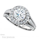 Round Cut Forever One Moissanite Engagement Ring #GTJ928-round-fo-w 5 Round Cut Forever One Moissanite Engagement Ring #GTJ928-round-fo-w