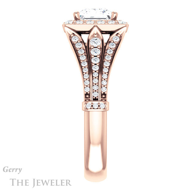 Princess Cut Forever One Moissanite Engagement Ring #GTJ928-square-fo-r