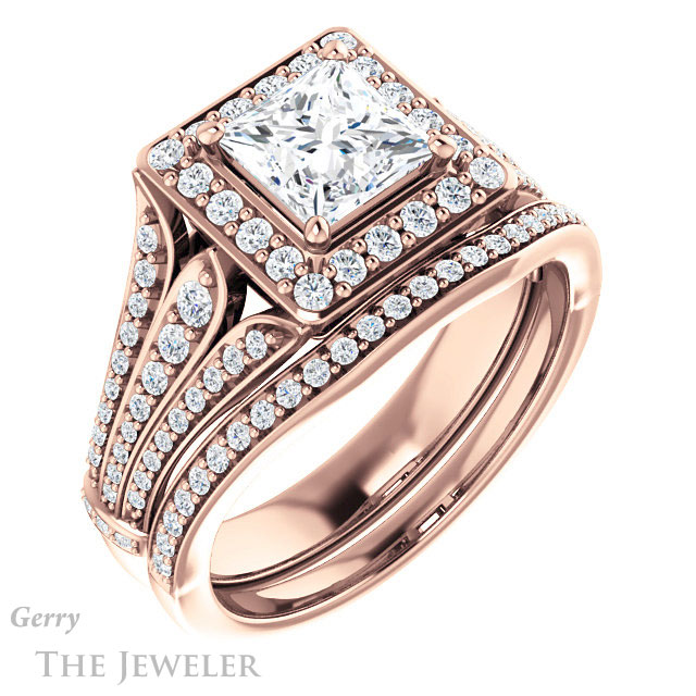 Princess Cut Forever One Moissanite Engagement Ring #GTJ928-square-fo-r