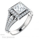 Princess Cut Forever One Moissanite Engagement Ring #GTJ928-square-fo-w