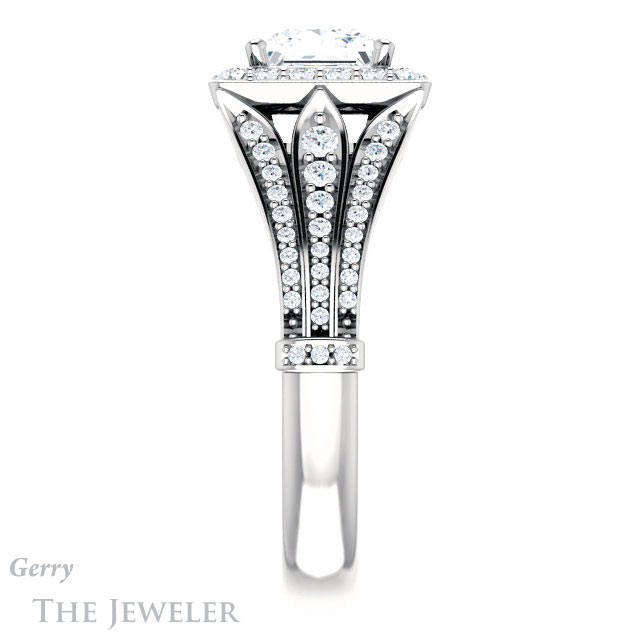 Princess Cut Forever One Moissanite Engagement Ring #GTJ928-square-fo-w