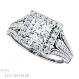 Princess Cut Forever One Moissanite Engagement Ring #GTJ928-square-fo-w