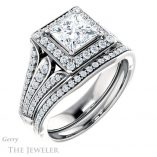 Princess Cut Forever One Moissanite Engagement Ring #GTJ928-square-fo-w