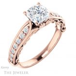Cushion Cut Forever One Moissanite Engagement Ring #GTJ929-cushion-fo-r 4 Cushion Cut Forever One Moissanite Engagement Ring #GTJ929-cushion-fo-r