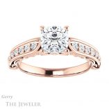 Cushion Cut Forever One Moissanite Engagement Ring #GTJ929-cushion-fo-r 1 Cushion Cut Forever One Moissanite Engagement Ring #GTJ929-cushion-fo-r