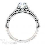 Cushion Cut Forever One Moissanite Engagement Ring #GTJ929-cushion-fo-w 2 Cushion Cut Forever One Moissanite Engagement Ring #GTJ929-cushion-fo-w