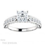 Cushion Cut Forever One Moissanite Engagement Ring #GTJ929-cushion-fo-w 1 Cushion Cut Forever One Moissanite Engagement Ring #GTJ929-cushion-fo-w
