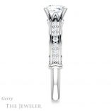 Cushion Cut Forever One Moissanite Engagement Ring #GTJ929-cushion-fo-w 3 Cushion Cut Forever One Moissanite Engagement Ring #GTJ929-cushion-fo-w