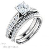 Cushion Cut Forever One Moissanite Engagement Ring #GTJ929-cushion-fo-w 6 Cushion Cut Forever One Moissanite Engagement Ring #GTJ929-cushion-fo-w