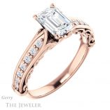 Emerald Cut Forever Brilliant Moissanite Engagement Ring #GTJ929-emerald-fb-r