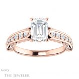 Emerald Cut Forever Brilliant Moissanite Engagement Ring #GTJ929-emerald-fb-r