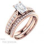 Emerald Cut Forever Brilliant Moissanite Engagement Ring #GTJ929-emerald-fb-r