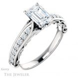 Emerald Cut Forever One Moissanite Engagement Ring #GTJ929-emerald-fb-w 4 Emerald Cut Forever Brilliant Moissanite Engagement Ring #GTJ929-emerald-fb-w