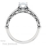 Emerald Cut Forever One Moissanite Engagement Ring #GTJ929-emerald-fb-w 2 Emerald Cut Forever Brilliant Moissanite Engagement Ring #GTJ929-emerald-fb-w