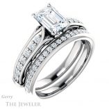 Emerald Cut Forever One Moissanite Engagement Ring #GTJ929-emerald-fb-w 6 Emerald Cut Forever Brilliant Moissanite Engagement Ring #GTJ929-emerald-fb-w