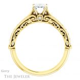 Emerald Cut Forever One Moissanite Engagement Ring #GTJ929-emerald-fb-y 2 Emerald Cut Forever Brilliant Moissanite Engagement Ring #GTJ929-emerald-fb-y