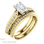Emerald Cut Forever One Moissanite Engagement Ring #GTJ929-emerald-fb-y 6 Emerald Cut Forever Brilliant Moissanite Engagement Ring #GTJ929-emerald-fb-y