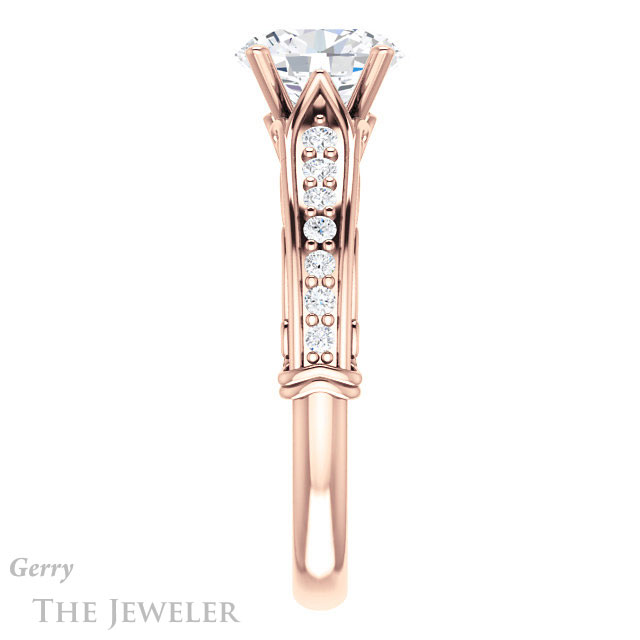 Oval Shaped Forever One Moissanite Engagement Ring #GTJ929-oval-fo-r 3 Oval Shaped Forever One Moissanite Engagement Ring #GTJ929-oval-fo-r
