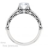 Round Cut Forever One Moissanite Engagement Ring #GTJ929-round-fo-w 2 Round Cut Forever One Moissanite Engagement Ring #GTJ929-round-fo-w