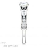 Round Cut Forever One Moissanite Engagement Ring #GTJ929-round-fo-w 3 Round Cut Forever One Moissanite Engagement Ring #GTJ929-round-fo-w