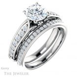Round Cut Forever One Moissanite Engagement Ring #GTJ929-round-fo-w 6 Round Cut Forever One Moissanite Engagement Ring #GTJ929-round-fo-w