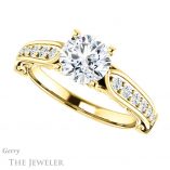 Round Cut Forever One Moissanite Engagement Ring #GTJ929-round-fo-y