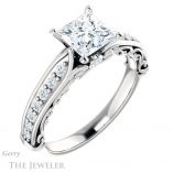 Princess Cut Forever One Moissanite Engagement Ring #GTJ929-square-fo-w