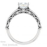 Princess Cut Forever One Moissanite Engagement Ring #GTJ929-square-fo-w