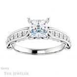 Princess Cut Forever One Moissanite Engagement Ring #GTJ929-square-fo-w