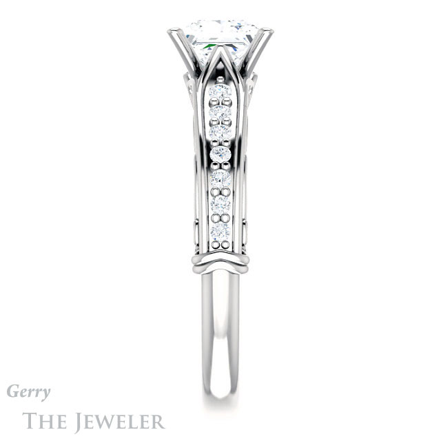 Princess Cut Forever One Moissanite Engagement Ring #GTJ929-square-fo-w