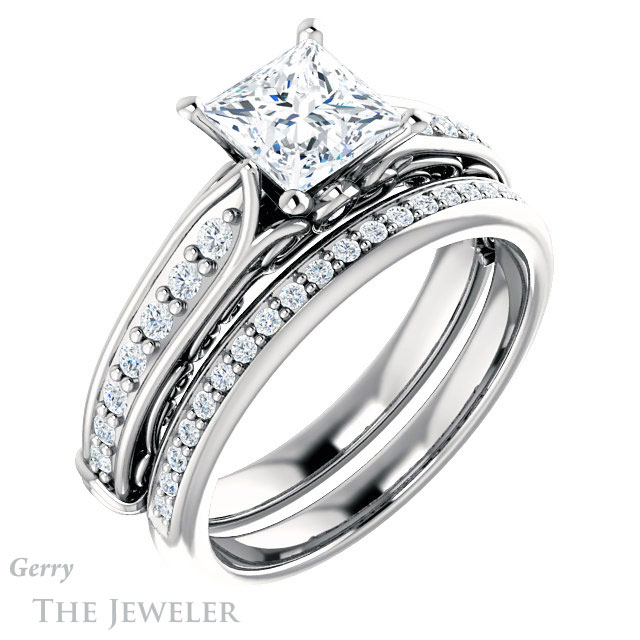 Princess Cut Forever One Moissanite Engagement Ring #GTJ929-square-fo-w