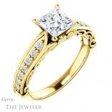 Princess Cut Forever One Moissanite Engagement Ring #GTJ929-square-fo-y 4 Princess Cut Forever One Moissanite Engagement Ring #GTJ929-square-fo-y