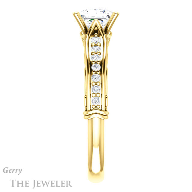 Princess Cut Forever One Moissanite Engagement Ring #GTJ929-square-fo-y 3 Princess Cut Forever One Moissanite Engagement Ring #GTJ929-square-fo-y